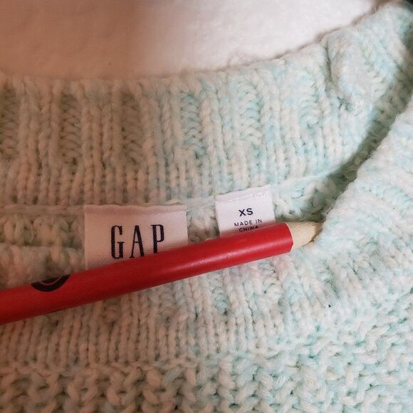 Gap cable Knit Mint cotton blend sweater XS - Picture 3 of 5